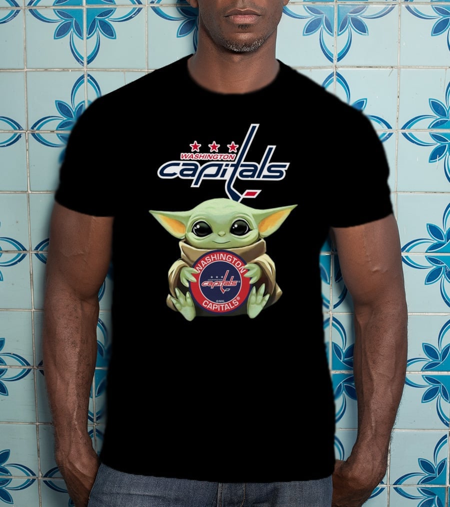 Washington Capitals Baby Yoda Hockey T-Shirt