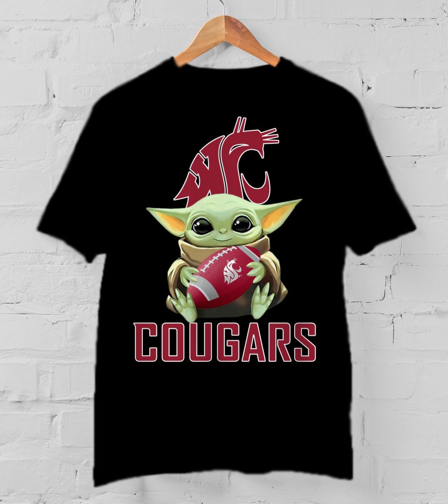 Washington State Cougars Baby Yoda Football T-Shirt
