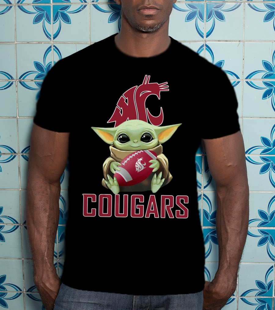 Washington State Cougars Baby Yoda Football T-Shirt
