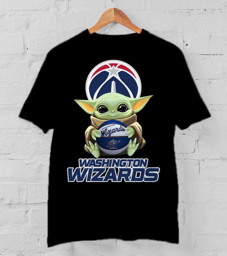 Washington Wizards Baby Yoda Holding Basketball T-Shirt