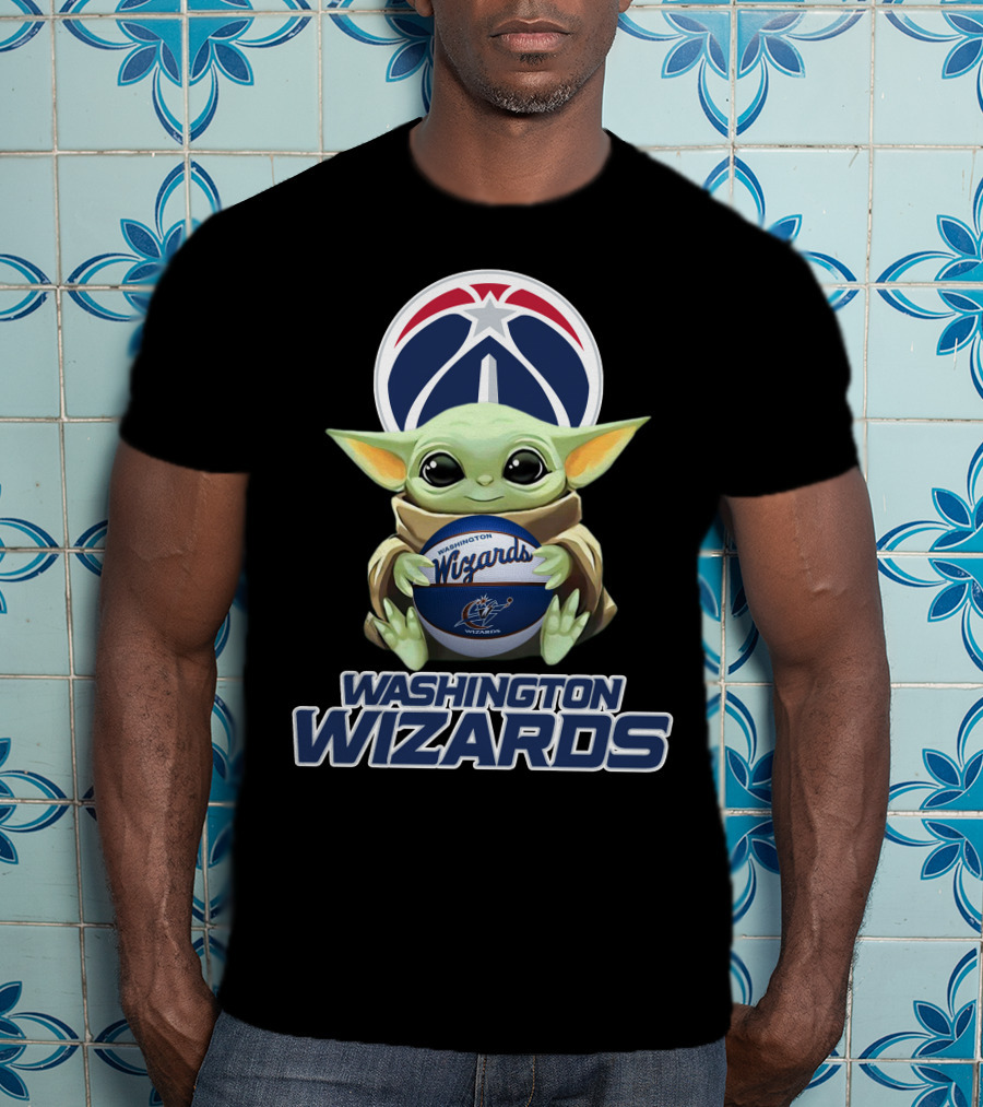 Washington Wizards Baby Yoda Holding Basketball T-Shirt