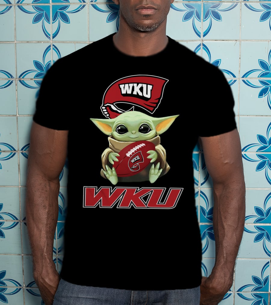 Wku Hilltoppers Baby Yoda Football T-Shirt
