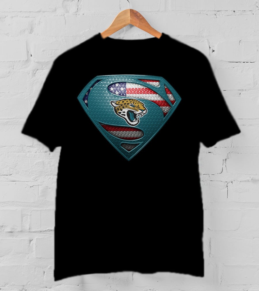 Jacksonville Jaguars Superman Shield With American Flag Colors T-Shirt