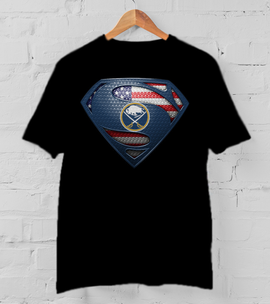 Buffalo Sabres Superman Logo American Flag Style T-Shirt