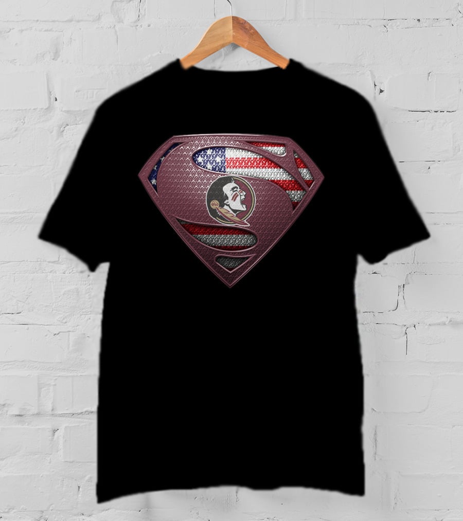 Florida State Seminoles Superman Logo American Flag T-Shirt
