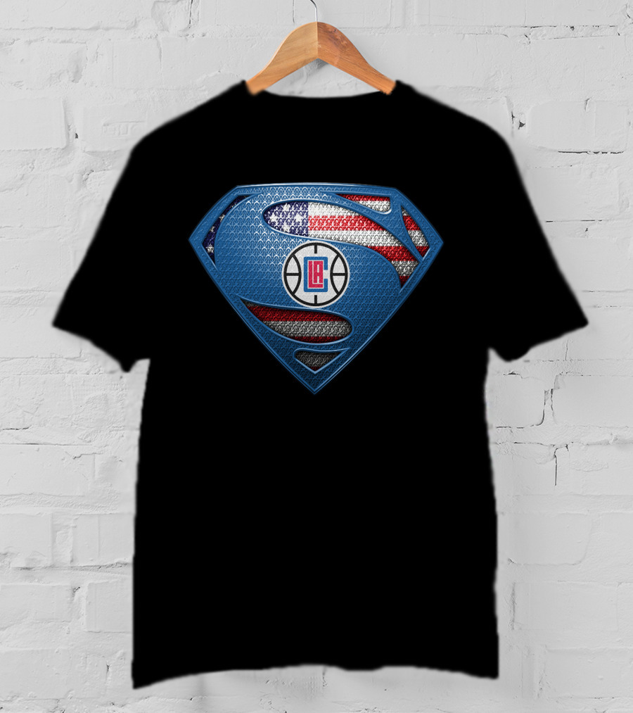 La Clippers Superman Shield American Flag T-Shirt