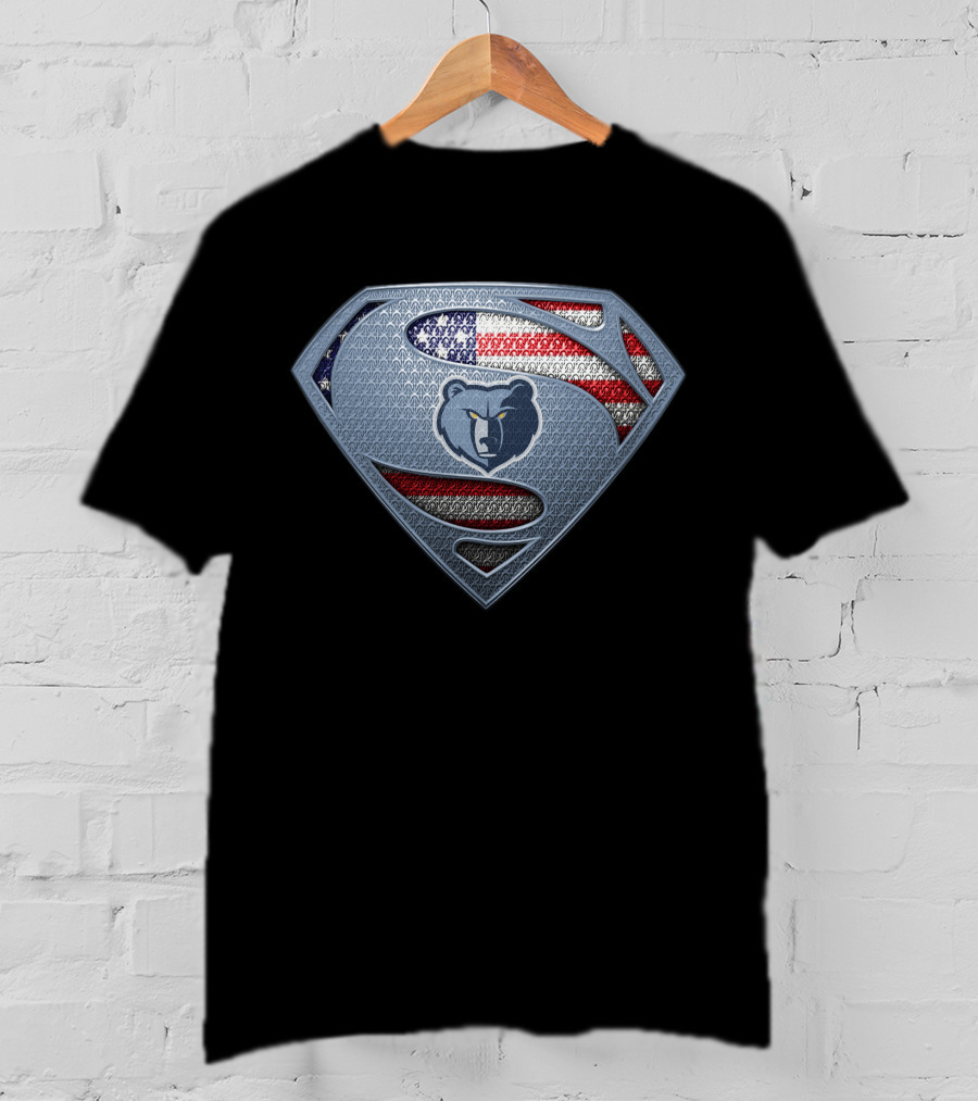 Memphis Grizzlies American Flag Superman T-Shirt