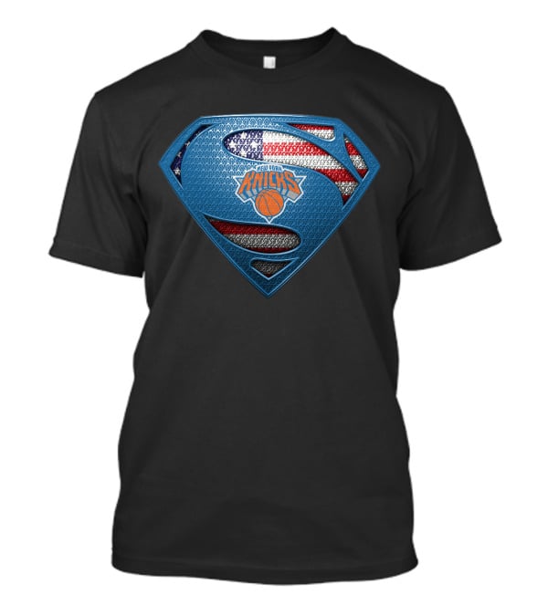 New York Knicks Superman American Flag T-Shirt