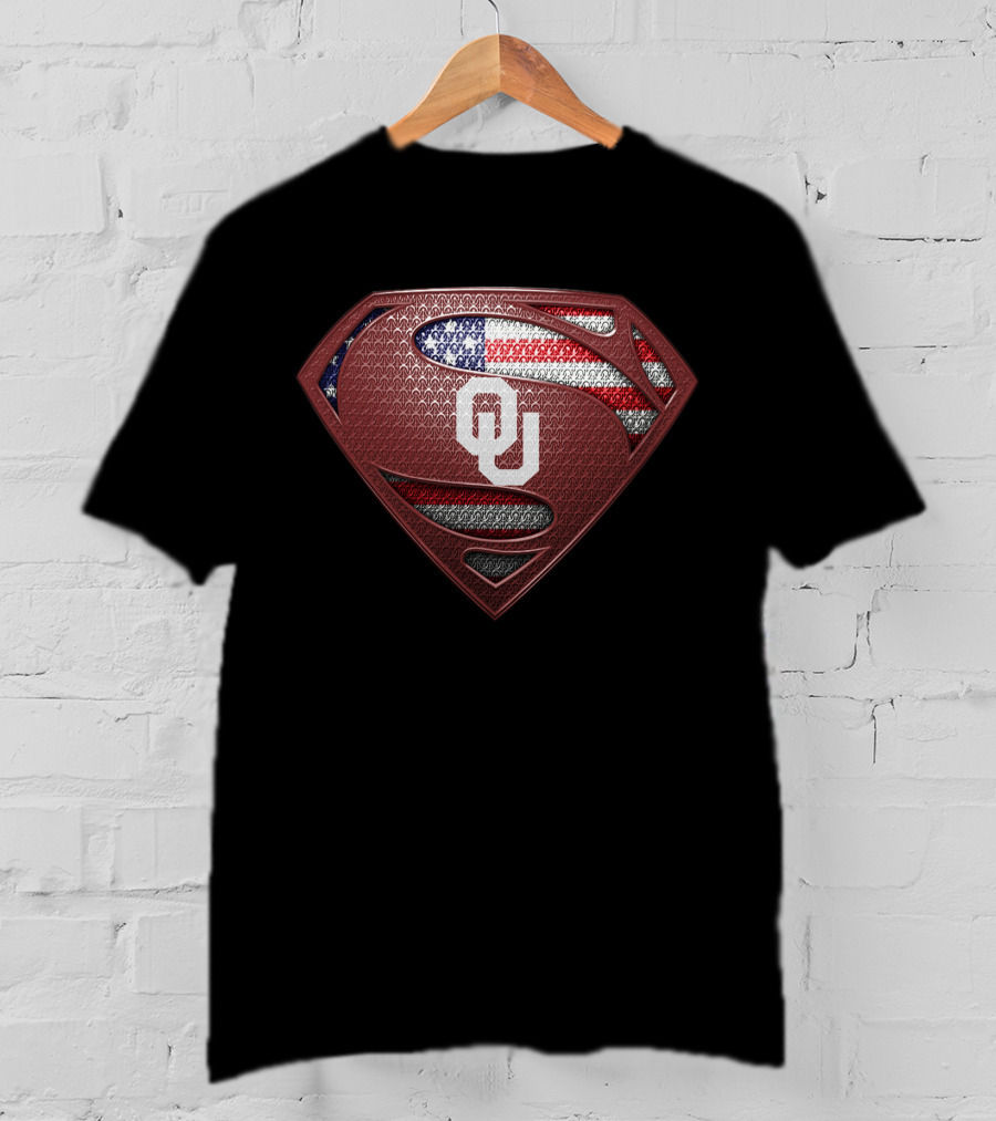 Oklahoma Sooners Ou Superman American Flag T-Shirt