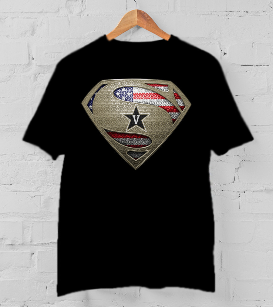 Vanderbilt Commodores American Flag Superman T-Shirt