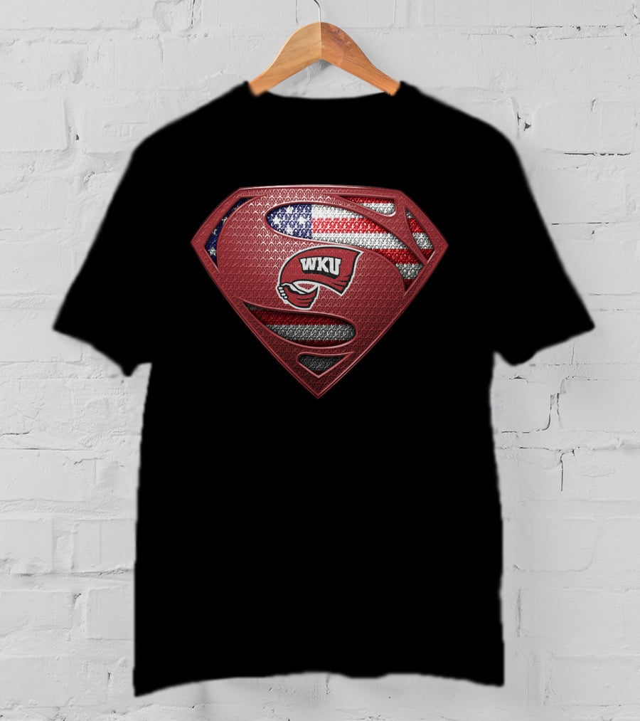 Western Kentucky Hilltoppers Wku American Flag Superman T-Shirt