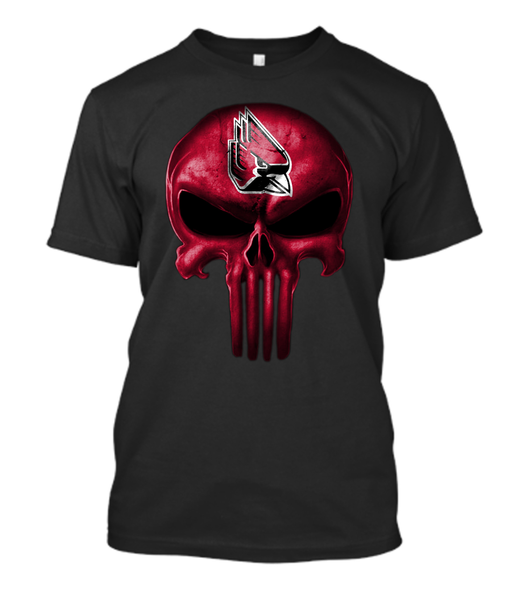 Ball State Cardinals Punisher Skull T-Shirt