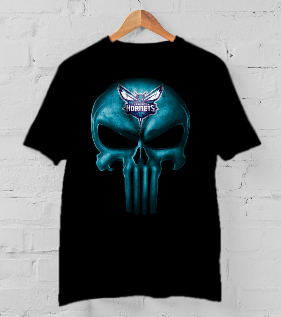 Charlotte Hornets Skull T-Shirt