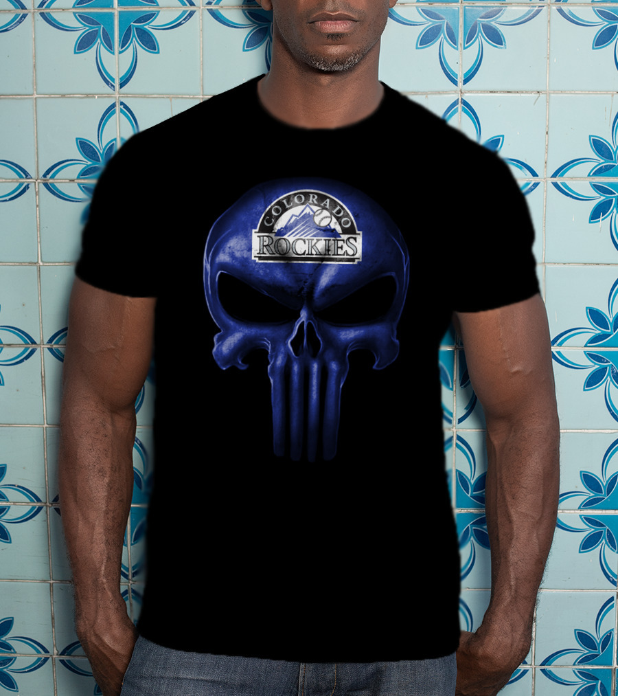 Colorado Rockies Skull Baseball T-Shirt