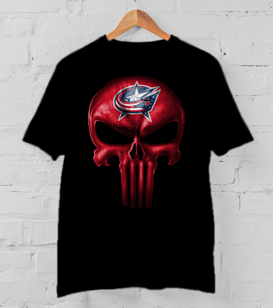 Columbus Blue Jackets Punisher Skull T-Shirt