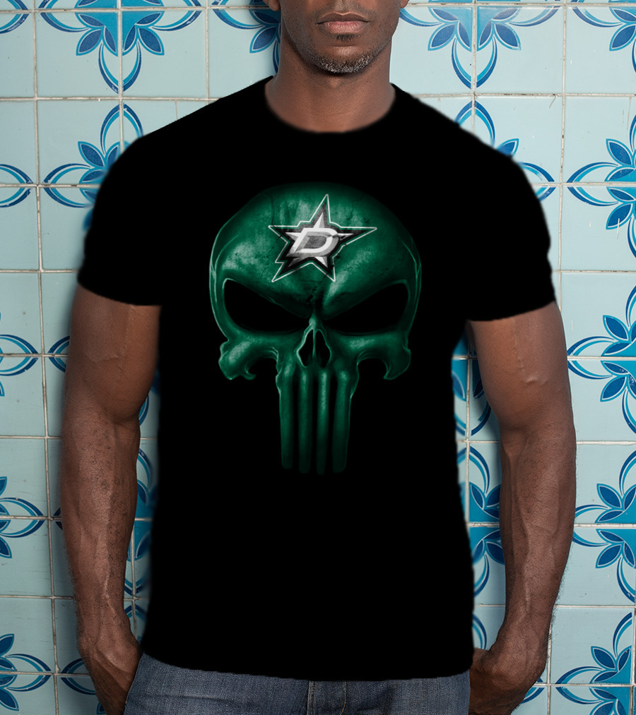 Dallas Stars Skull Iconic Green T-Shirt