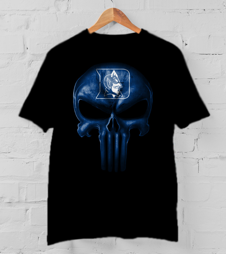 Duke Blue Devils Skull Punisher Style T-Shirt