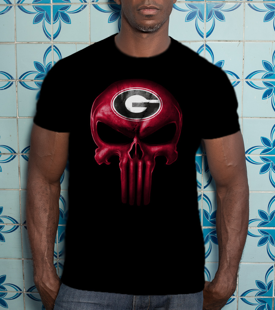 Georgia Bulldogs Skull T-Shirt