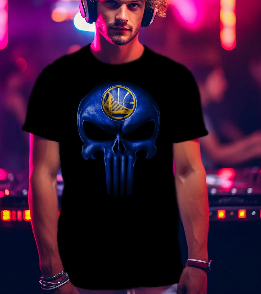 Golden State Warriors Blue Skull T-Shirt