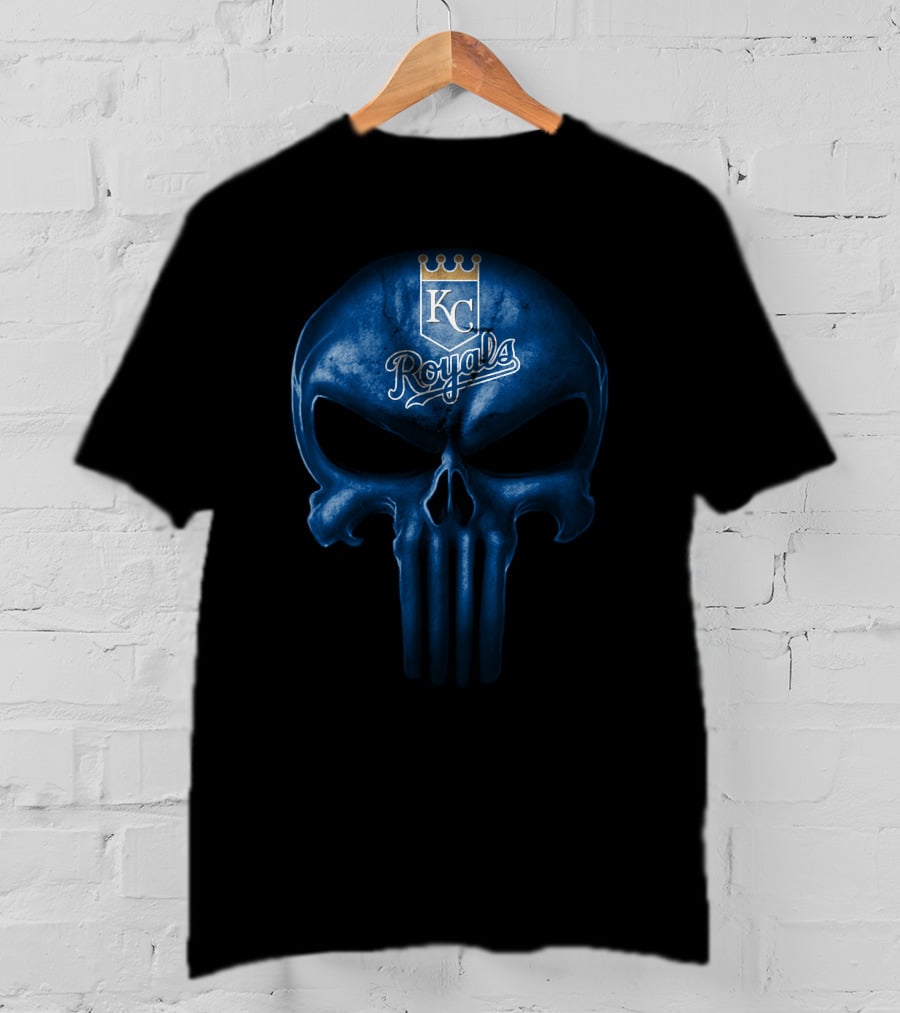 Kc Royals Skull Blue Art T-Shirt