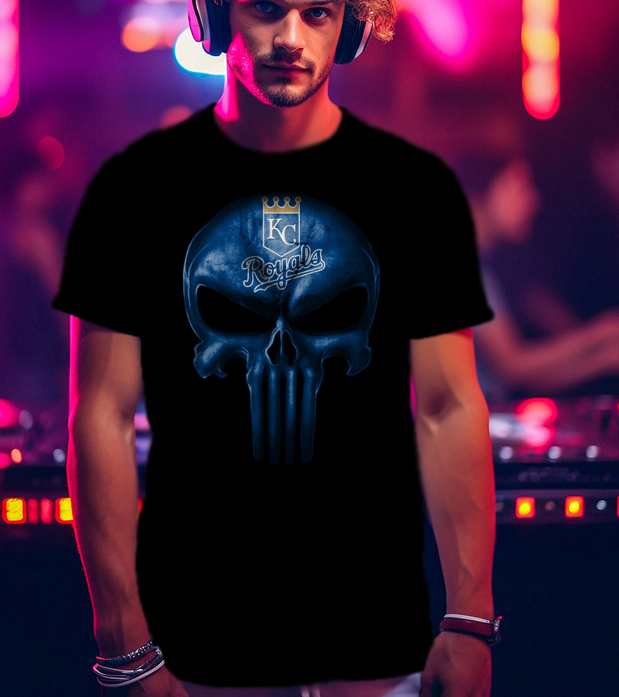 Kc Royals Skull Blue Art T-Shirt