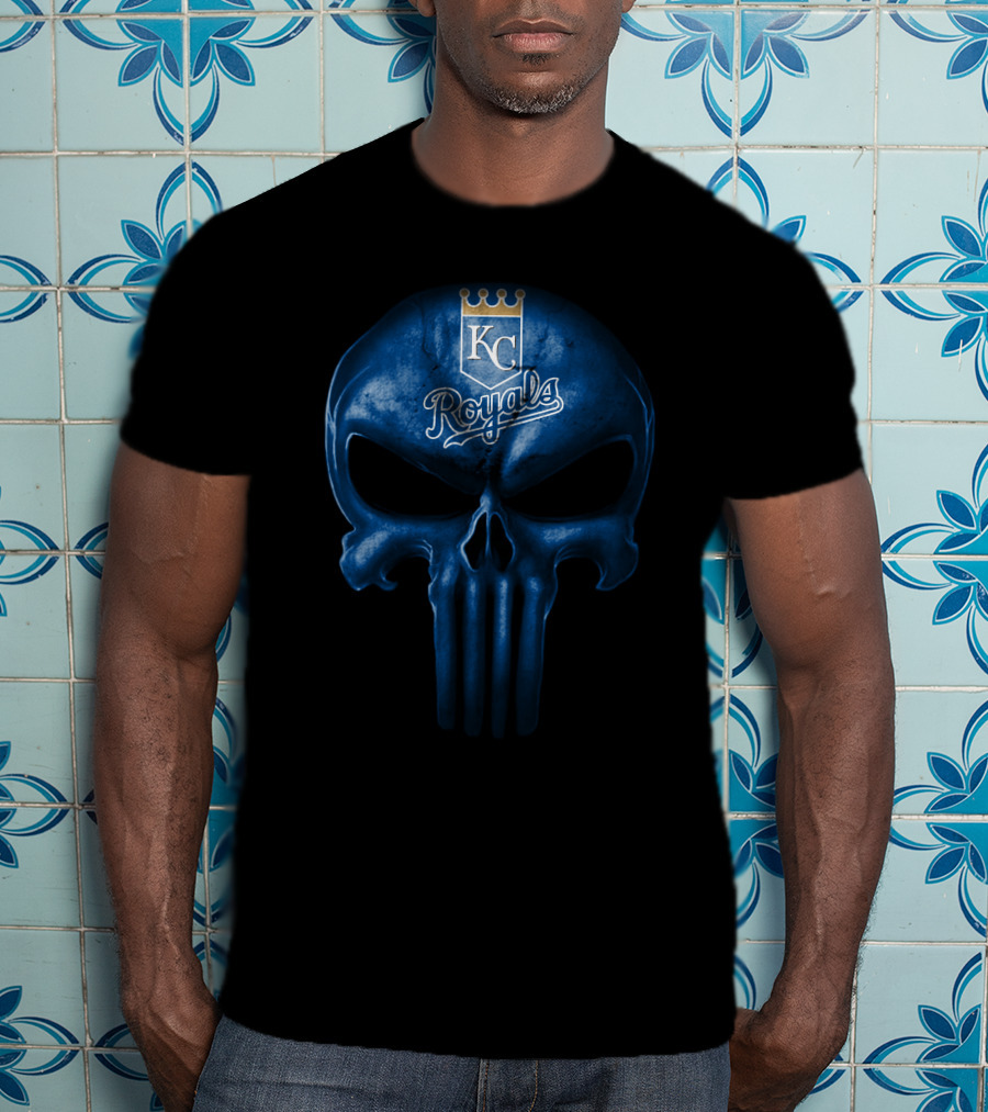 Kc Royals Skull Blue Art T-Shirt