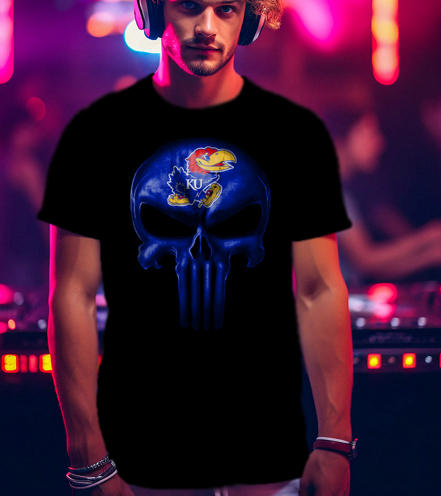 Kansas Jayhawks Skull Ku T-Shirt