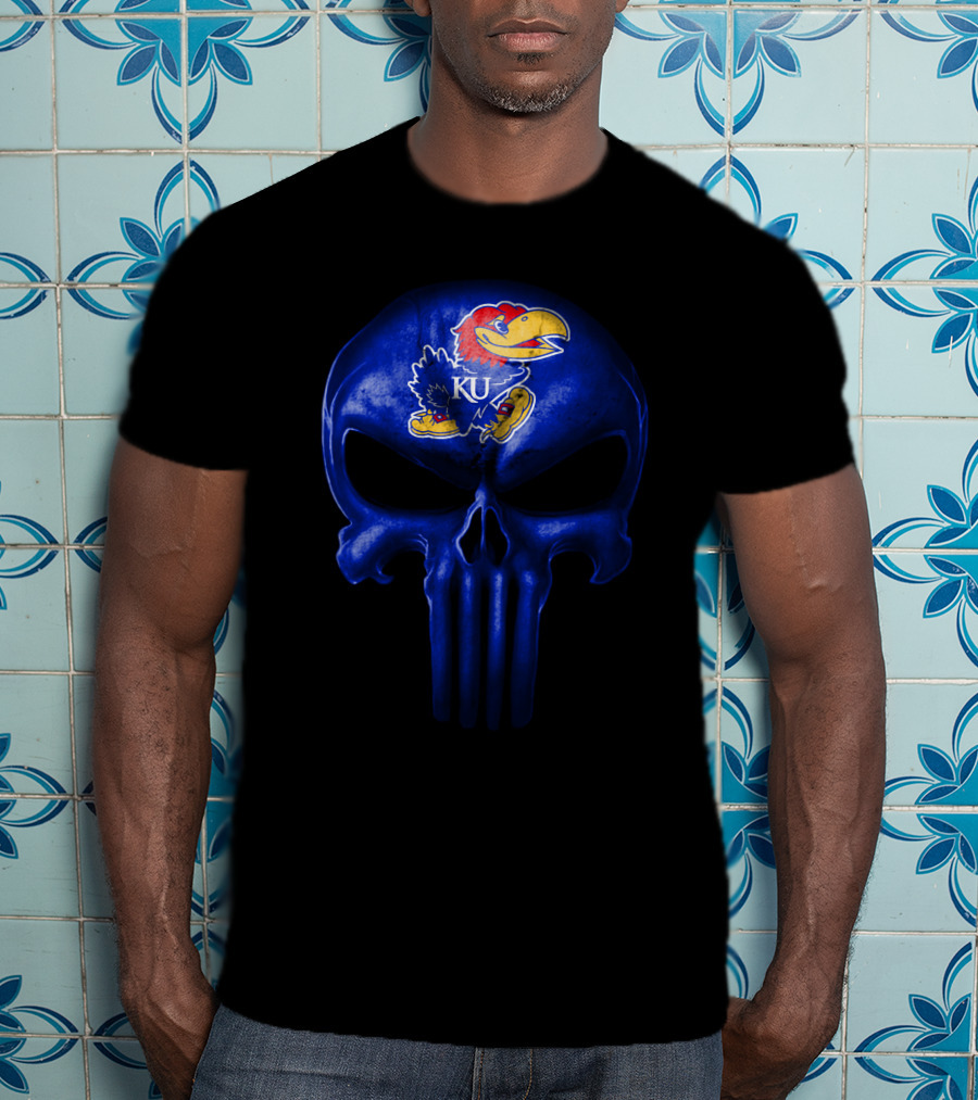 Kansas Jayhawks Skull Ku T-Shirt
