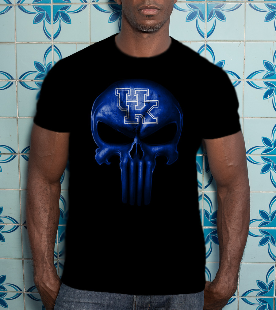 Kentucky Wildcats Skull Punisher T-Shirt