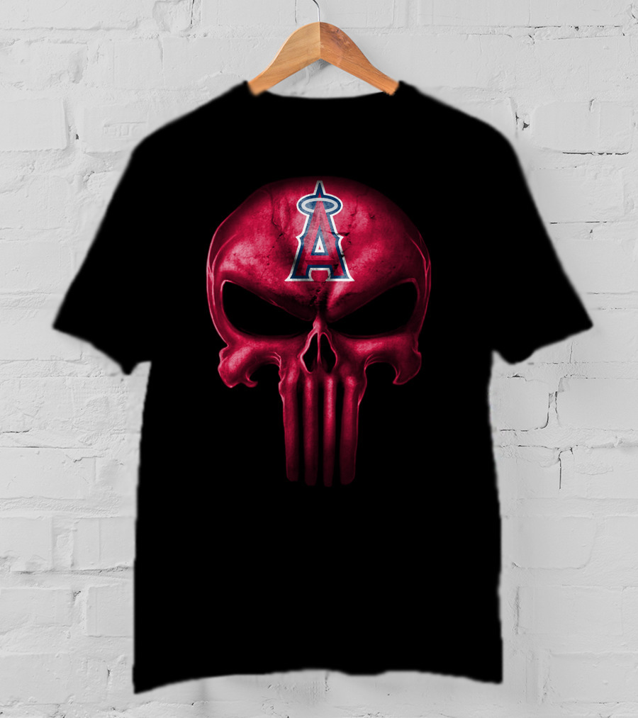 Los Angeles Angels Skull Emblem With Team T-Shirt