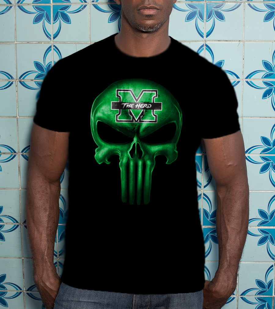 Marshall Thundering Herd Skull M The Herd T-Shirt
