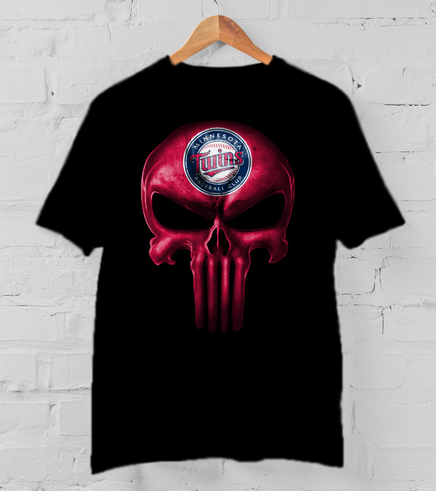 Minnesota Twins Baseball Club Skull T-Shirt