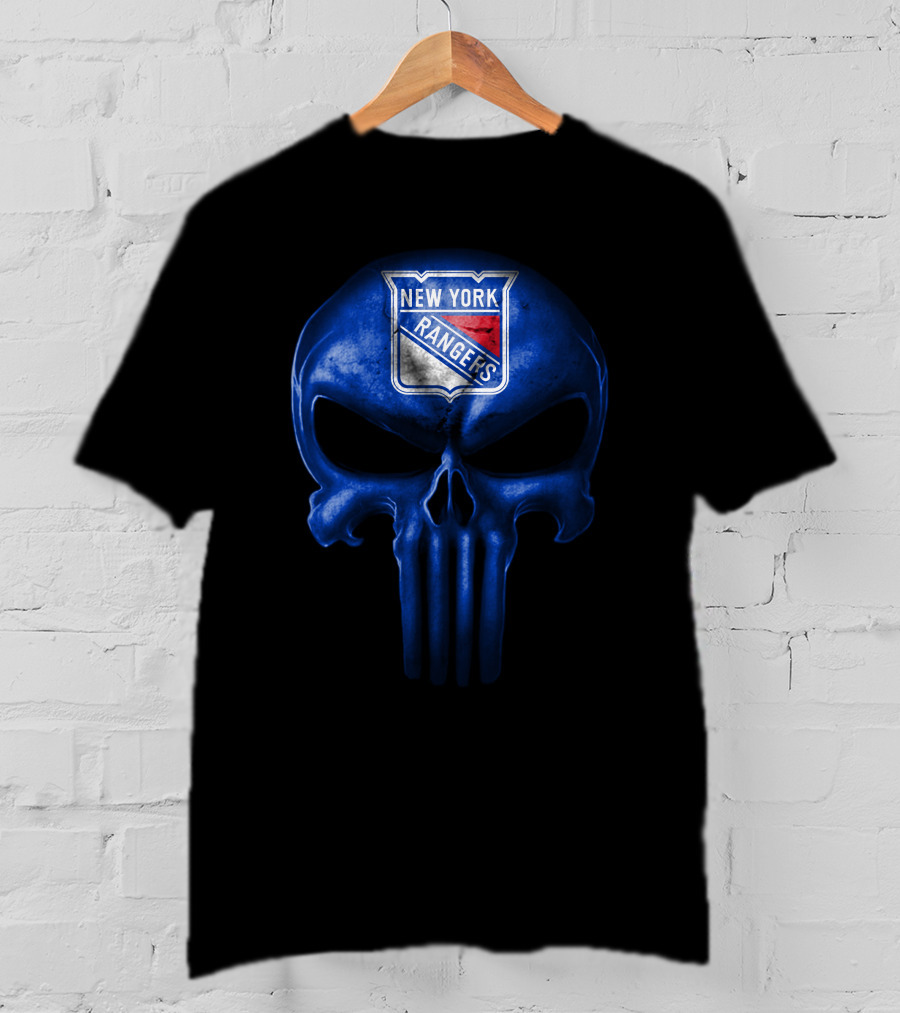 New York Rangers Skull Punisher Logo Fusion T-Shirt