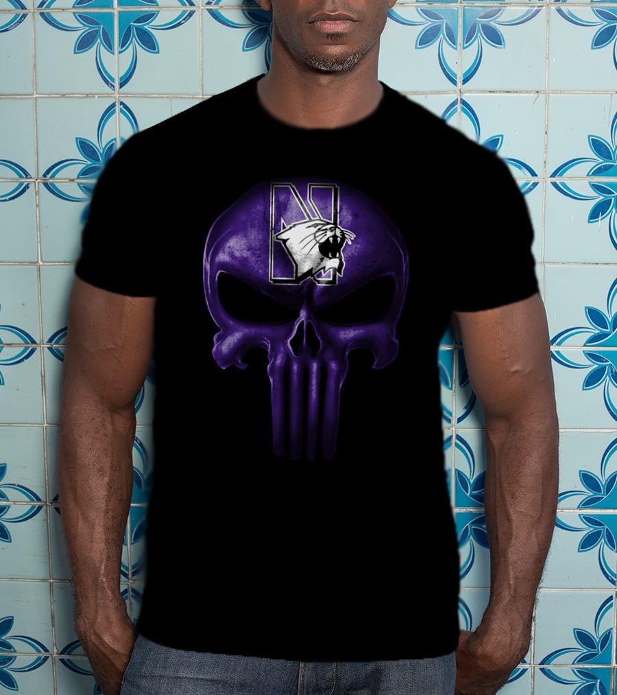 Northwestern Wildcats Skull Logo Purple T-Shirt