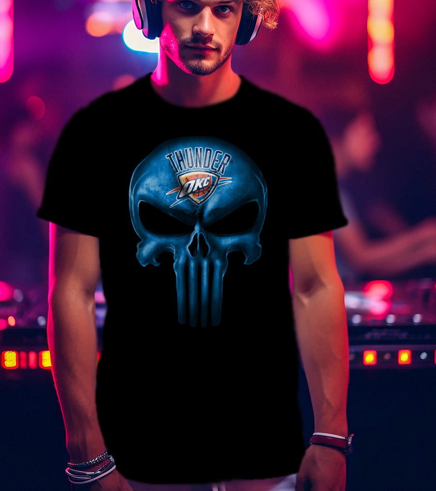 Oklahoma City Thunder Okc Skull Logo Thunder T-Shirt