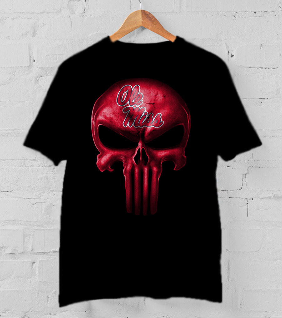 Ole Miss Rebels Red Skull T-Shirt
