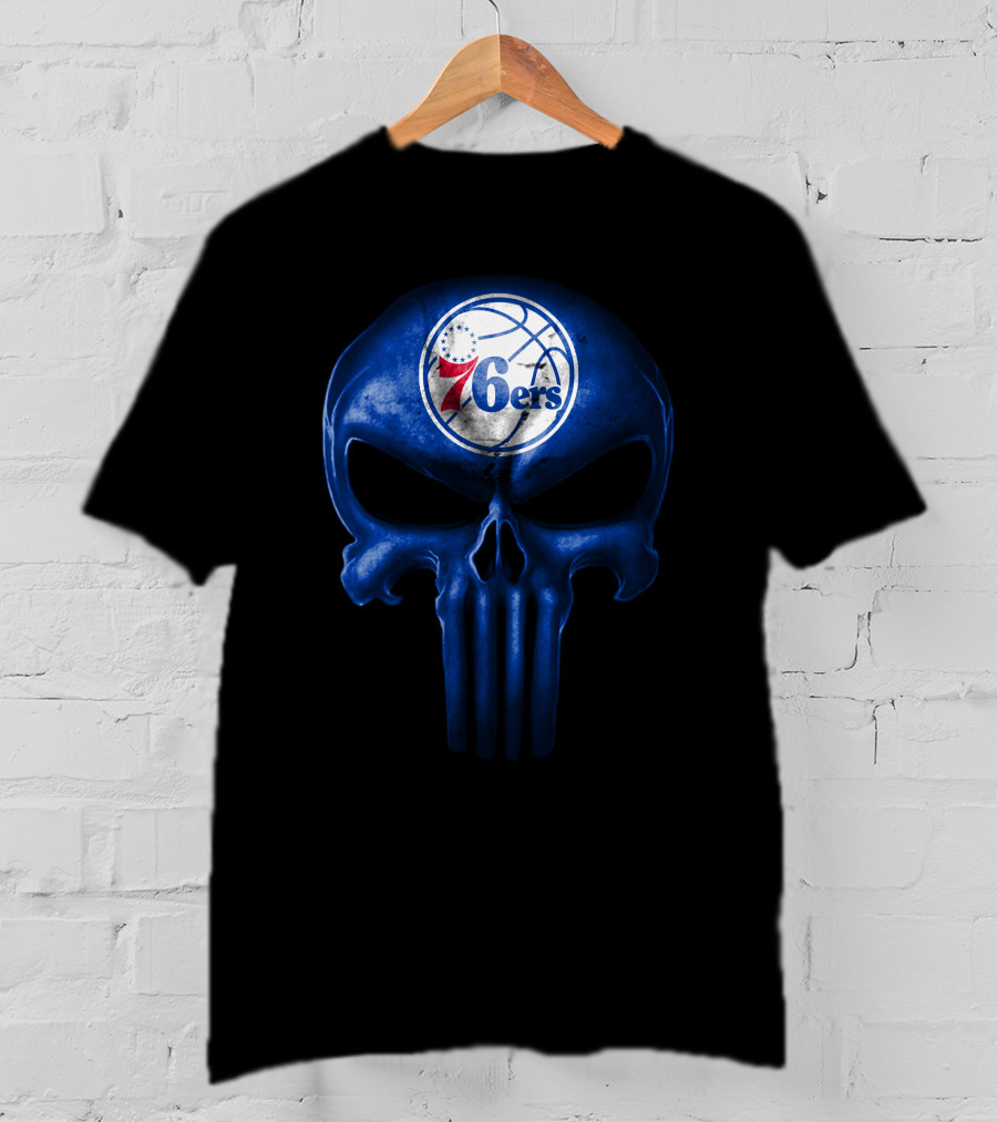 Philadelphia 76ers Punisher Skull T-Shirt