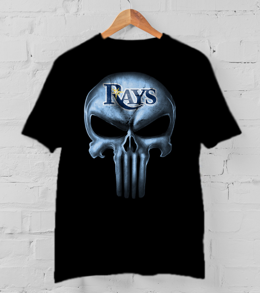 Tampa Bay Rays Skull Logo Fusion T-Shirt