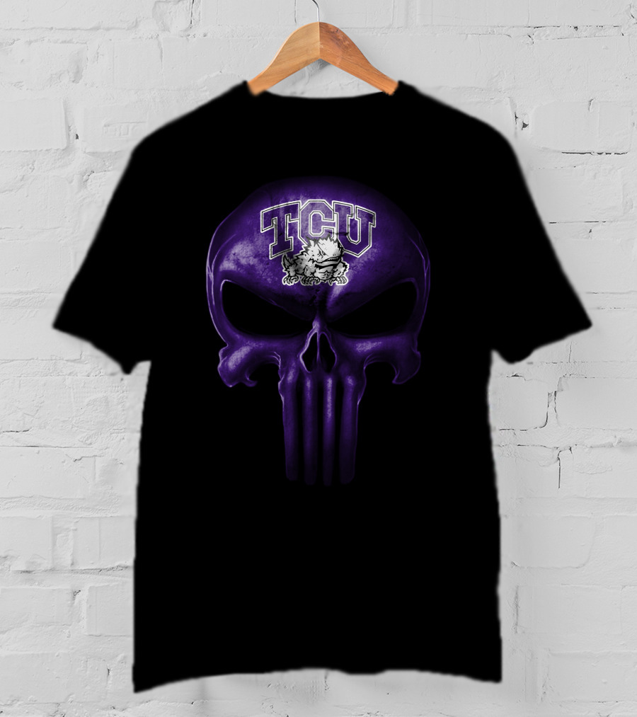 Tcu Horned Frogs Purple Skull T-Shirt