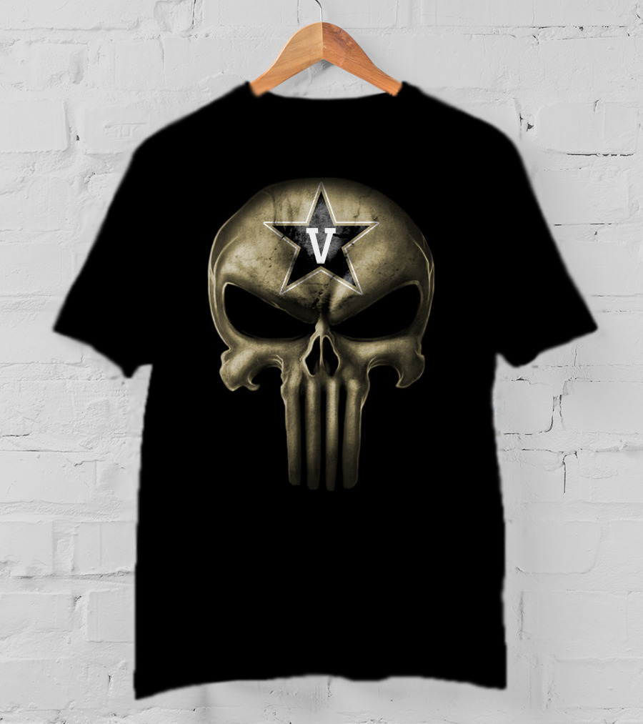 Vanderbilt Commodores Skull Punisher T-Shirt