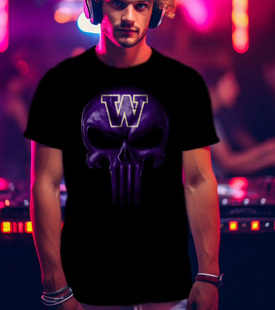 Washington Huskies Skull W T-Shirt