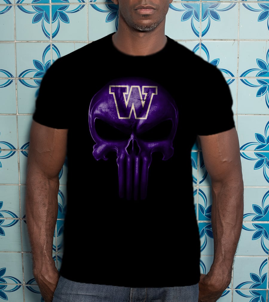 Washington Huskies Skull W T-Shirt