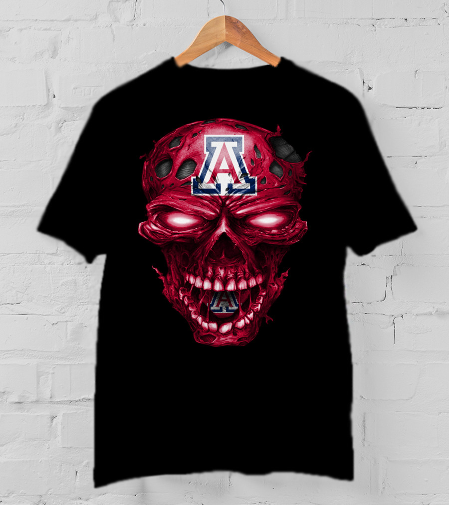 Arizona Wildcats Skull Red Grunge T-Shirt
