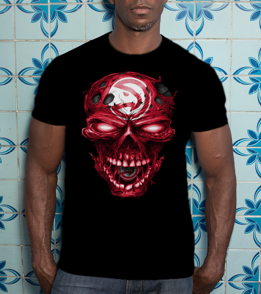 Atlanta Hawks Red Skull T-Shirt