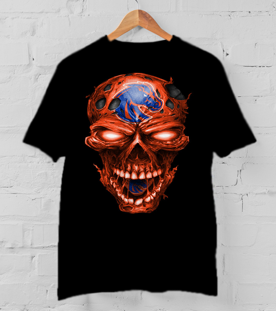 Boise State Broncos Fiery Skull T-Shirt