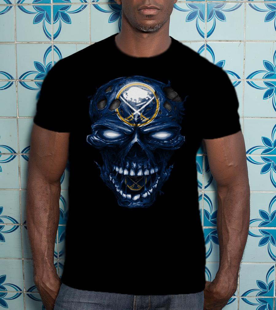 Buffalo Sabres Skull Dark Grim T-Shirt