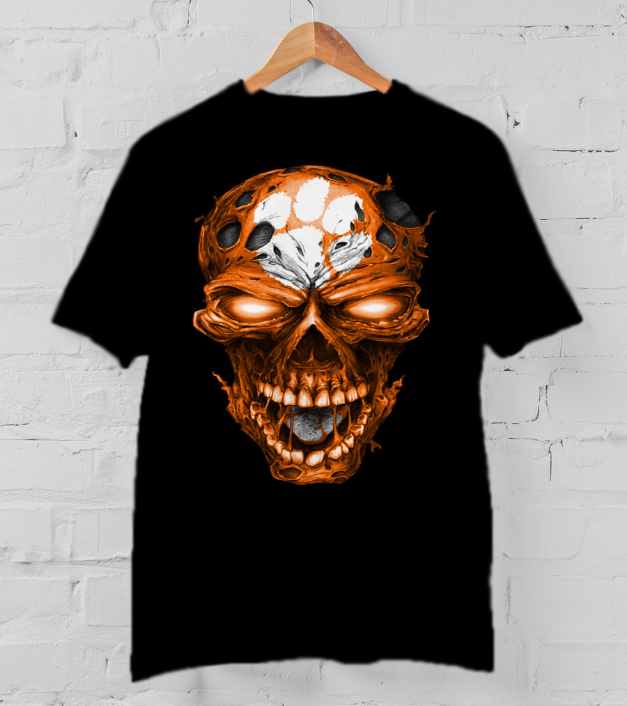 Clemson Tigers Skull Paws T-Shirt