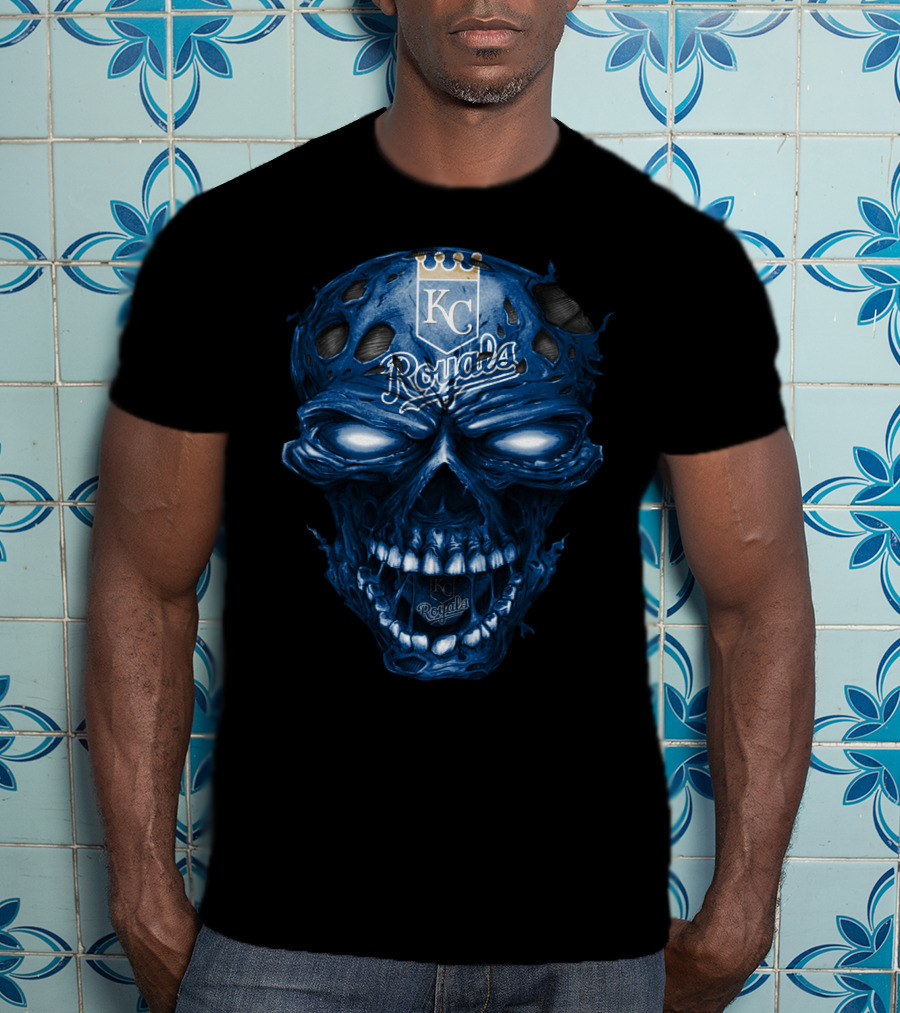 Kc Royals Skull With Team T-Shirt