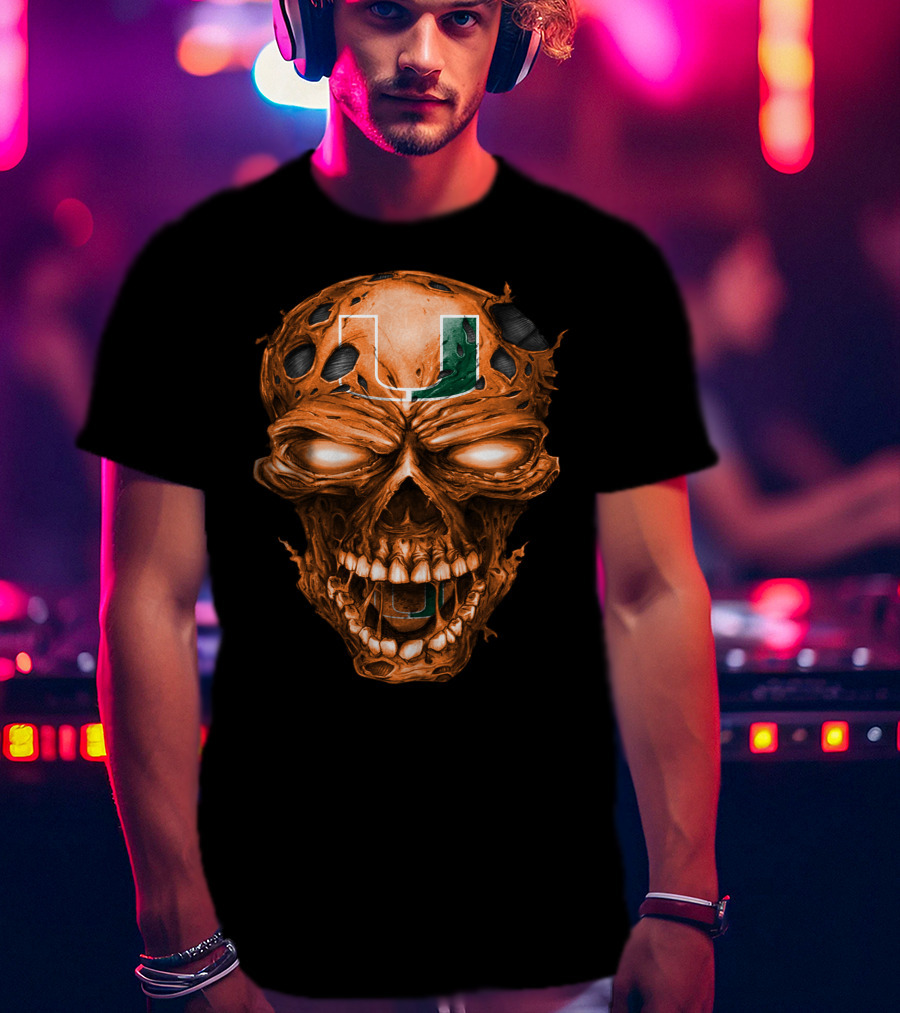 Miami Hurricanes Skull U T-Shirt