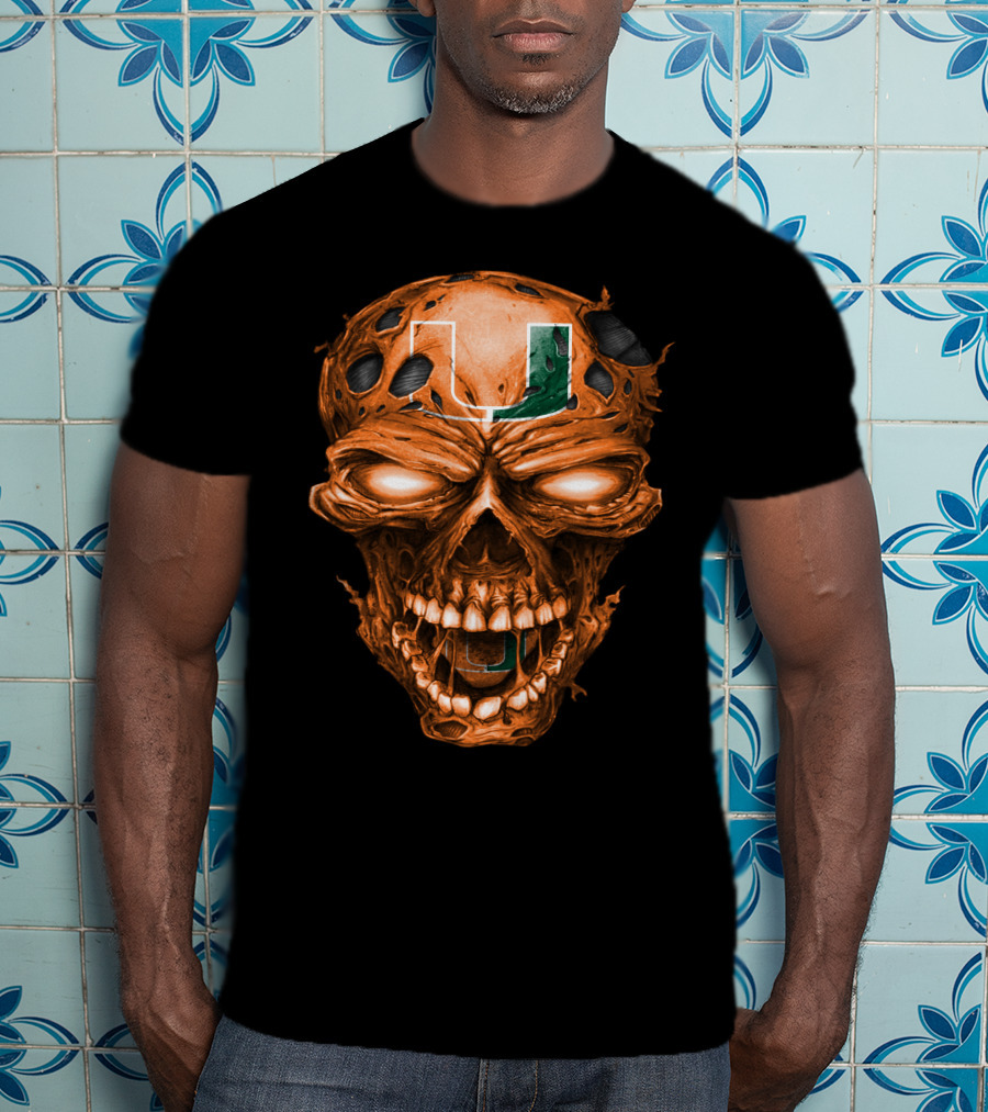 Miami Hurricanes Skull U T-Shirt